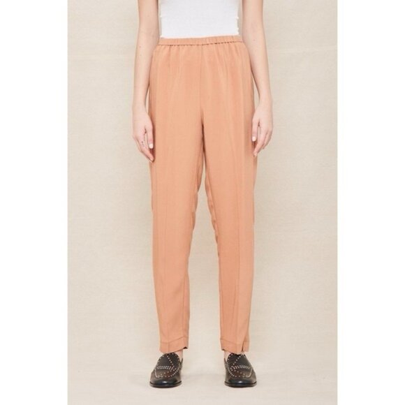 FORTE FORTE Women's Pants Size 0 Trousers ITALY🇮🇹MADE Pull On Cotton Beige - Picture 1 of 15